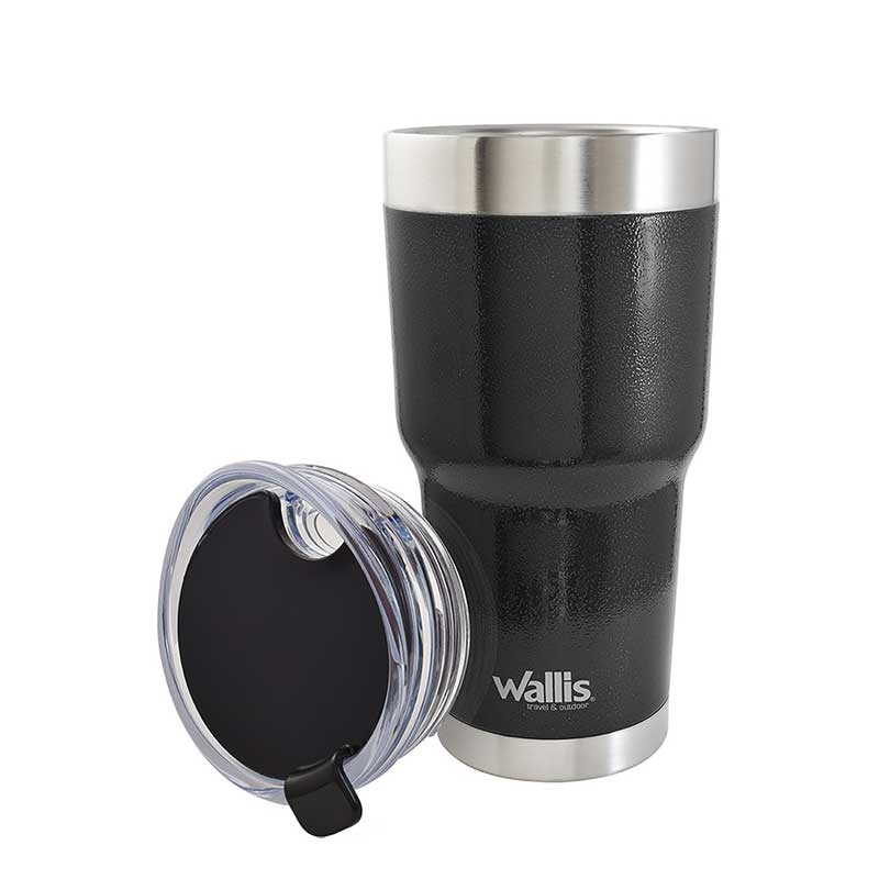 TERMO DE HACERO INOXIDABLE 700ML, NEGRO MARTILLADO - Imagen 3