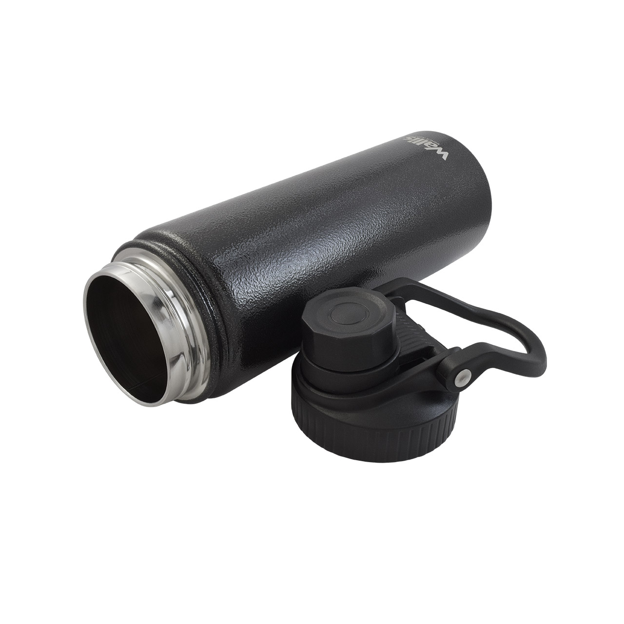 CILINDRO DEPORTIVO TÉRMICO DE ACERO INOXIDABLE, 620 ML, NEGRO MARTILLADO - Imagen 2