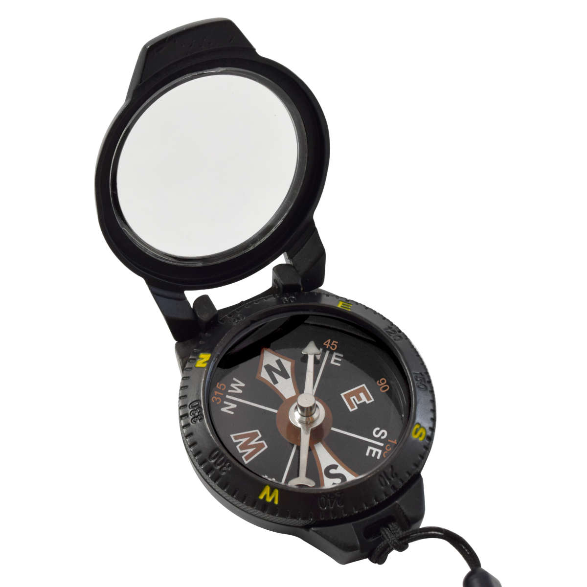 BRÚJULA PROFESIONAL PLEGABLE, DE BOLSILLO, CON TAPA DE VIDRIO, NEGRO - Imagen 2