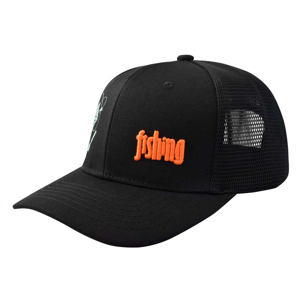 GORRA NEGRA CON DISEÑO "FISHING", CON MALLA Y AJUSTADOR - Imagen 2