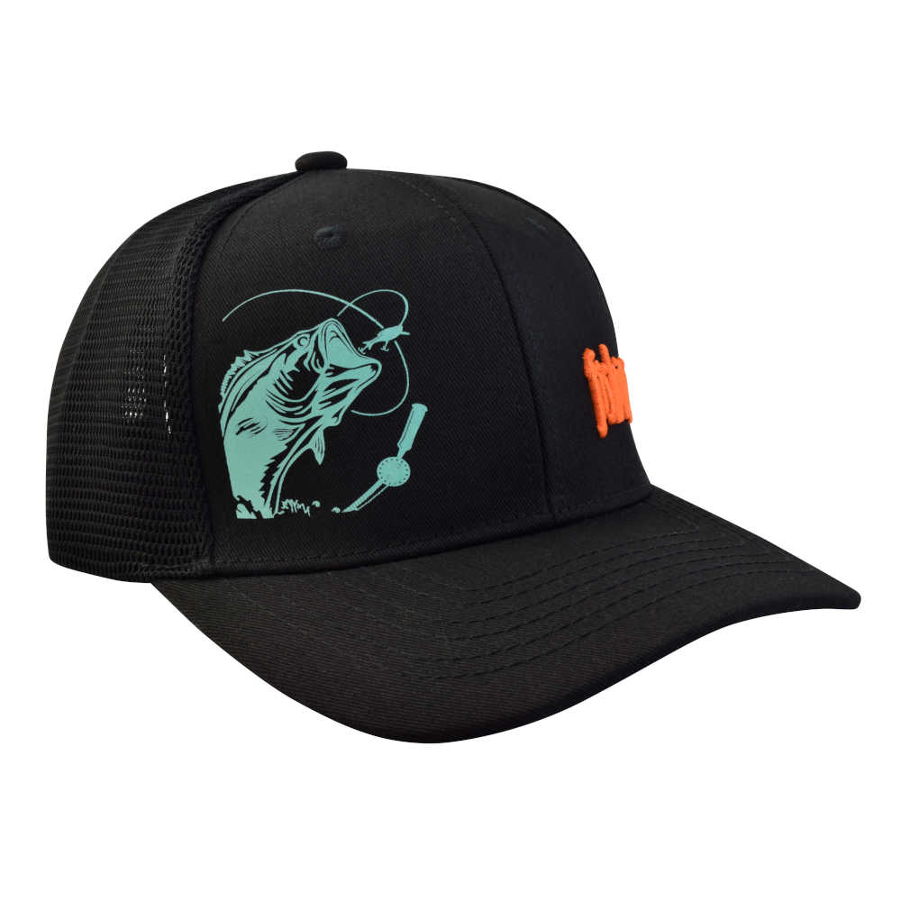 GORRA NEGRA CON DISEÑO "FISHING", CON MALLA Y AJUSTADOR - Imagen 3