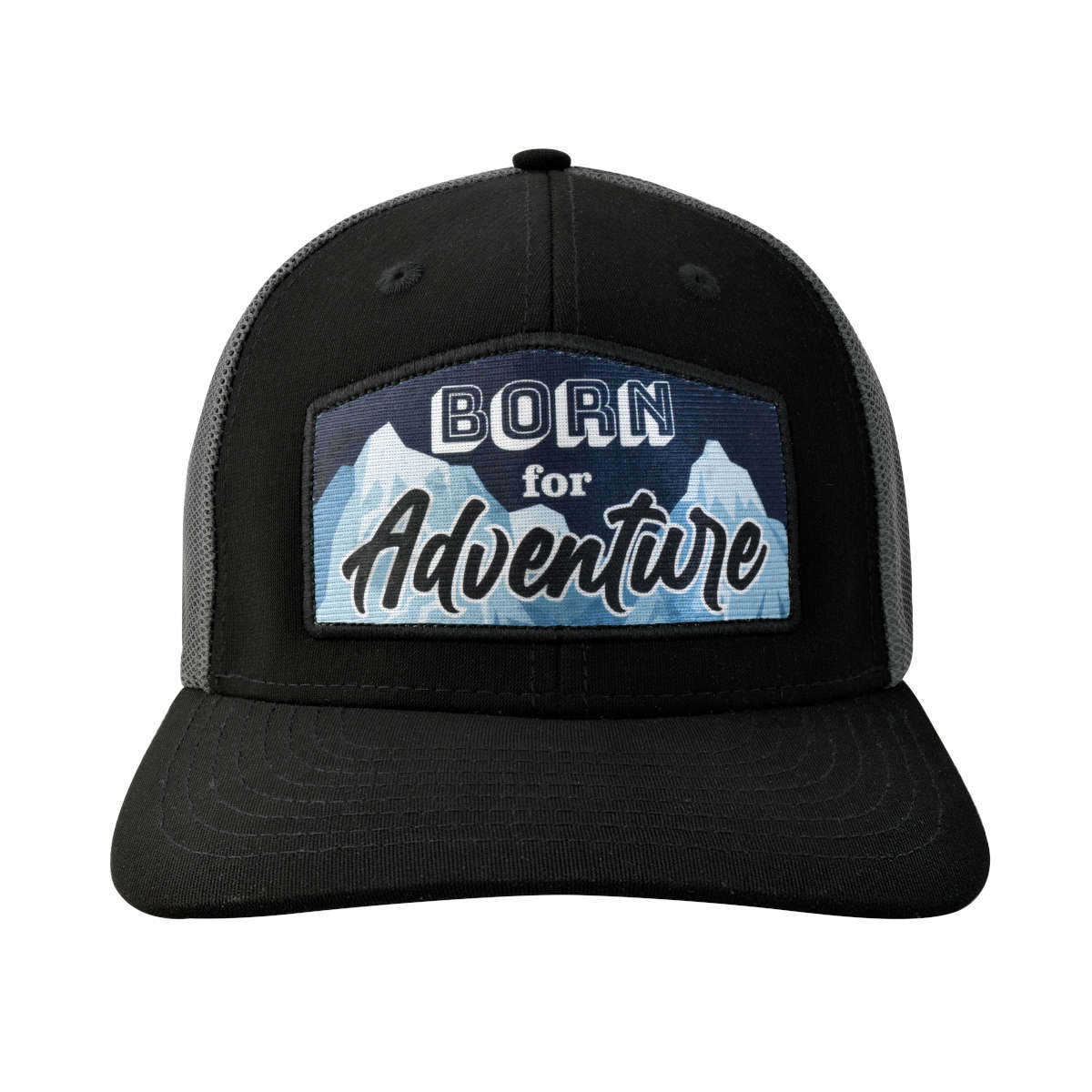 GORRA CON MALLA Y AJUSTES DE PLÁSTICO,BORN FOR ADVENTURE, NEGRO/GRIS