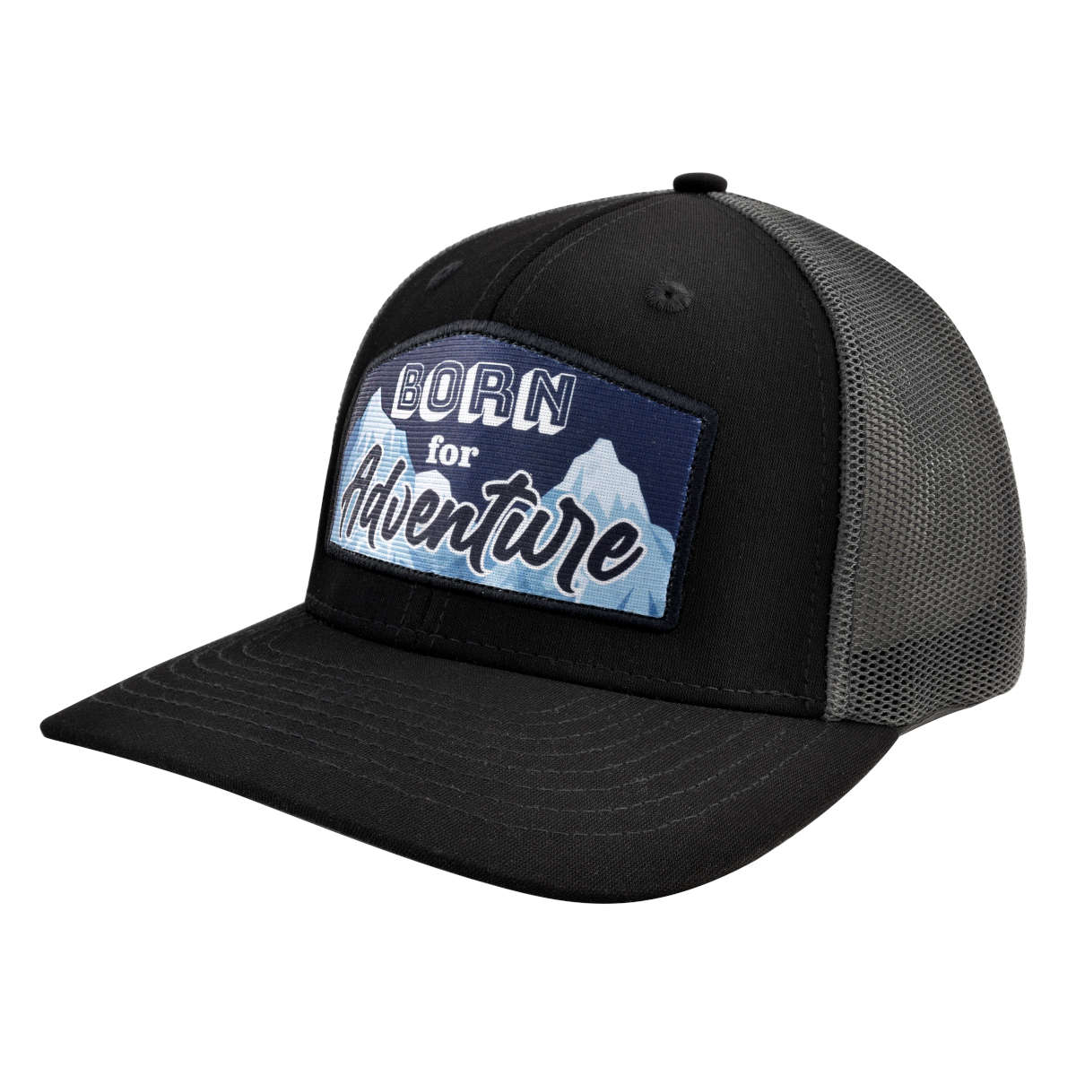 GORRA CON MALLA Y AJUSTES DE PLÁSTICO,BORN FOR ADVENTURE, NEGRO/GRIS - Imagen 2