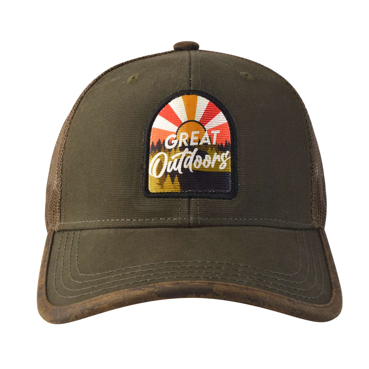 GORRA CON MALLA Y AJUSTADOR DE PLÁSTICO, GREAT OUTDOOR, OLIVO/CAFE