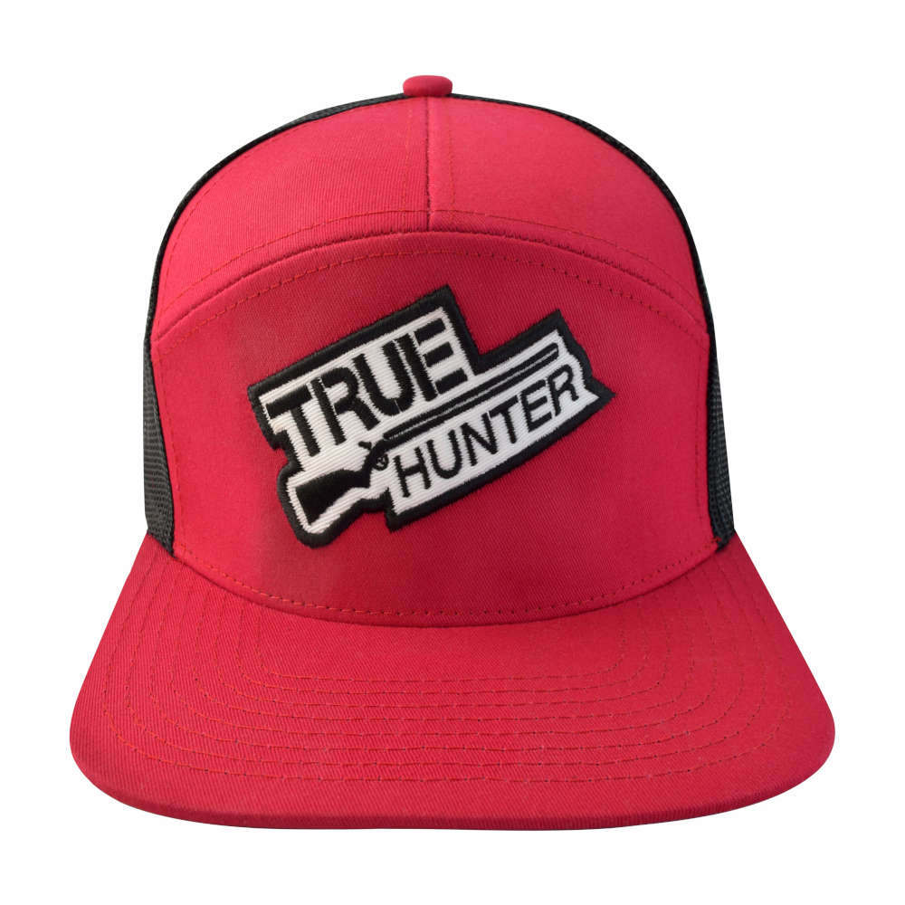 GORRA CON MALLA Y AJUSTADOR PLÁSTICO TRUE HUNTER, ROJO/NEGRO