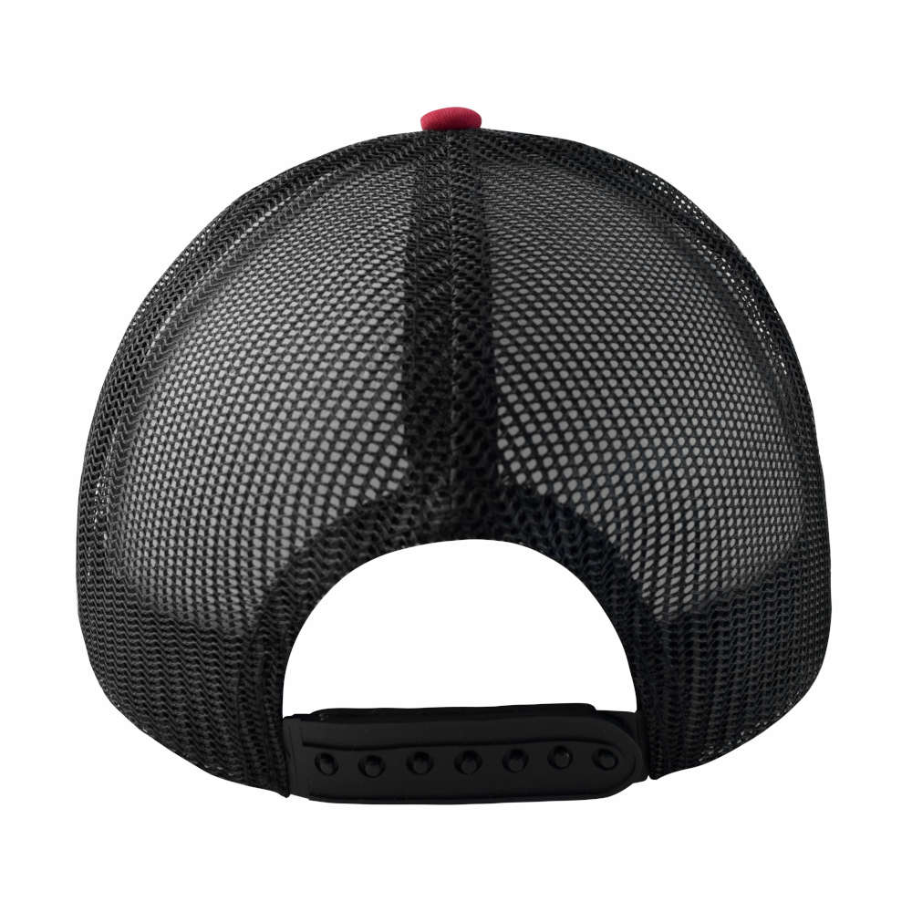 GORRA CON MALLA Y AJUSTADOR PLÁSTICO TRUE HUNTER, ROJO/NEGRO - Imagen 2