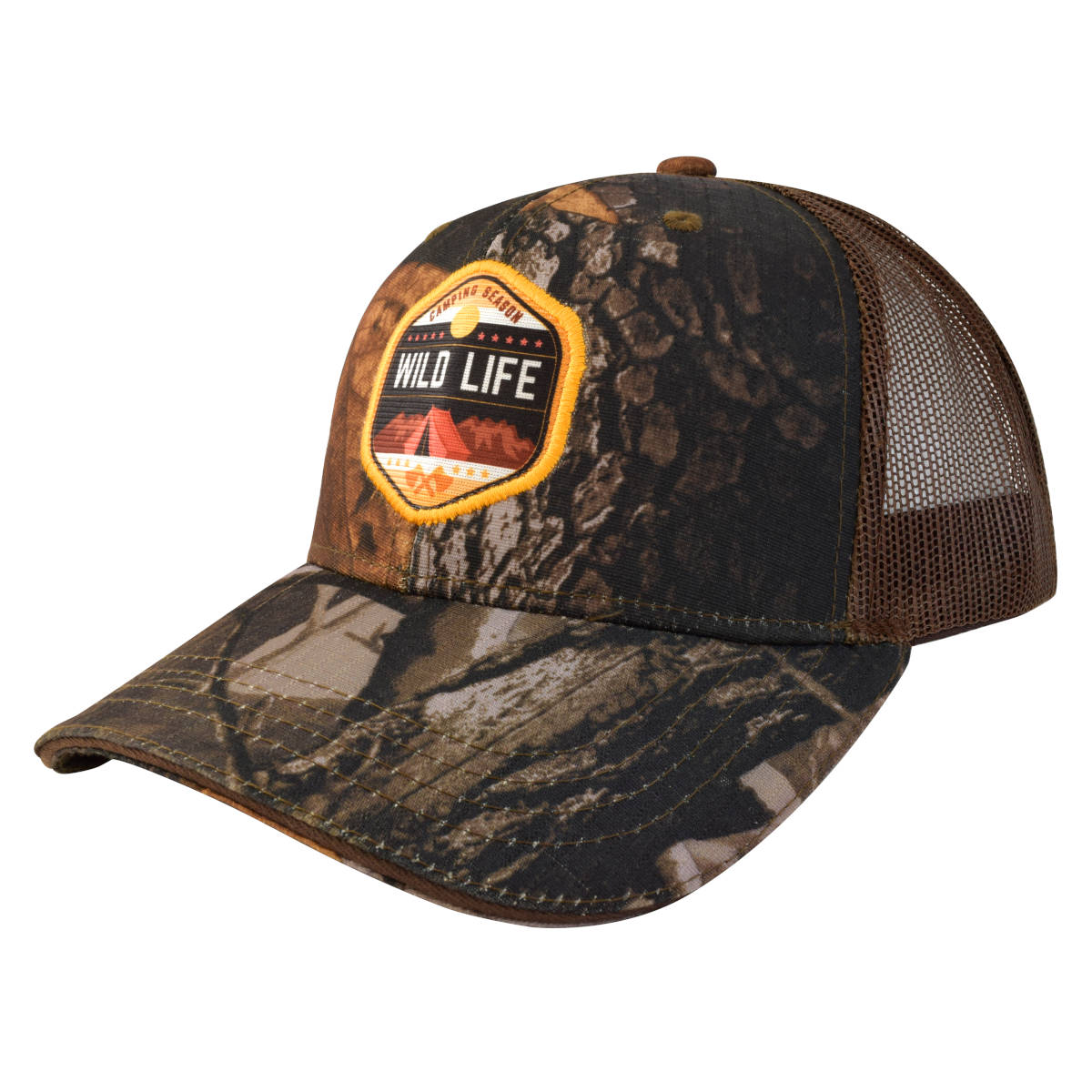 GORRA CON MALLA Y AJUSTADOR, "WILD LIFE", COLOR CAFÉ CAMUFLAJE - Imagen 2