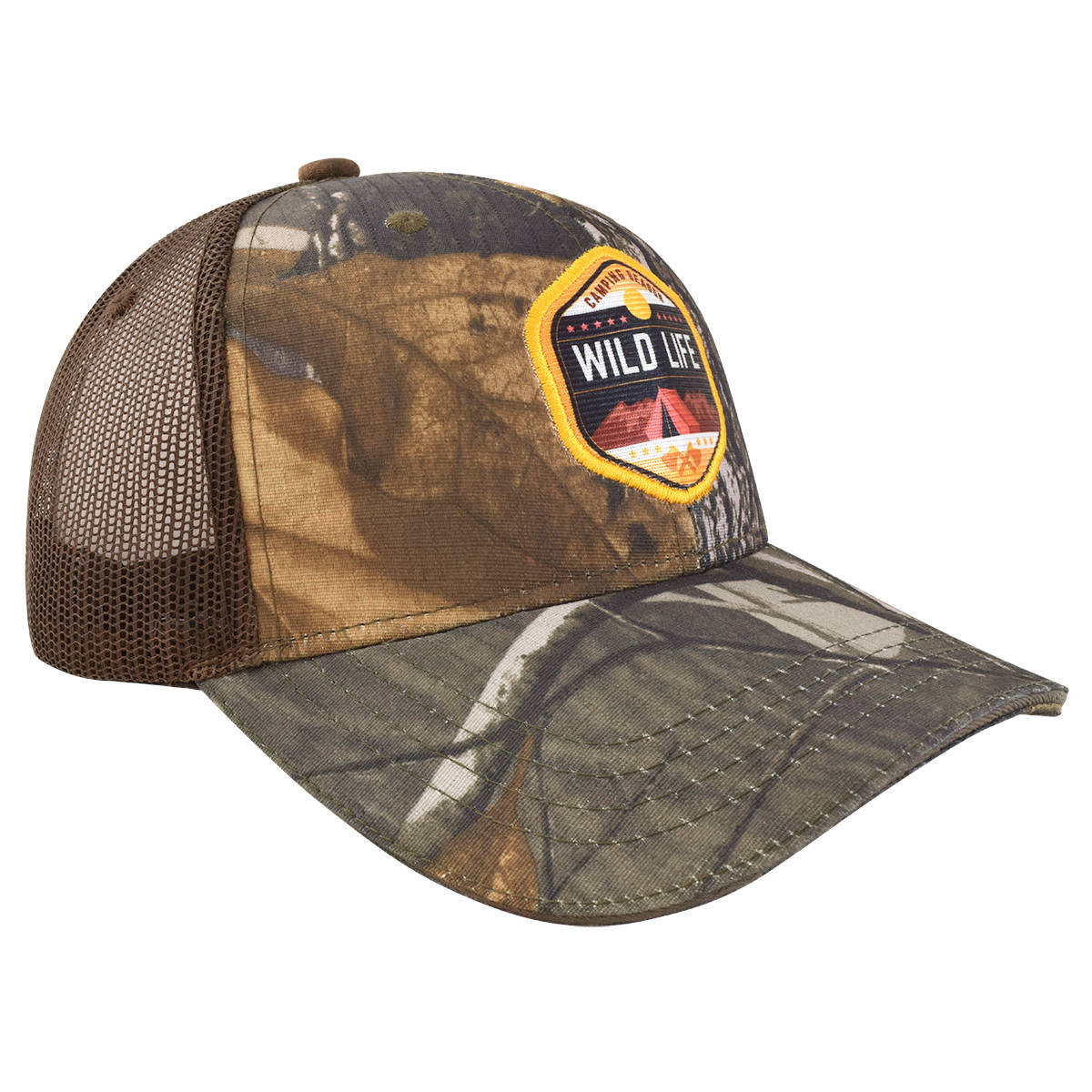 GORRA CON MALLA Y AJUSTADOR, "WILD LIFE", COLOR CAFÉ CAMUFLAJE - Imagen 3
