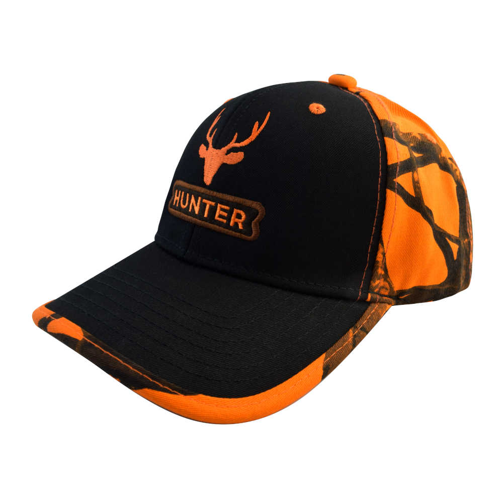 GORRA CON AJUSTADOR, HUNTER, NEGRA/NARANJA CAMUFLAJE - Imagen 2