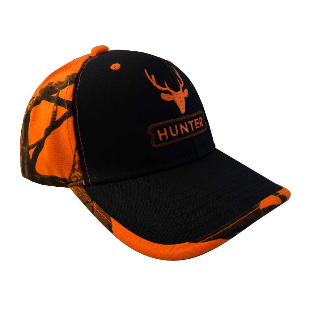 GORRA CON AJUSTADOR, HUNTER, NEGRA/NARANJA CAMUFLAJE - Imagen 3