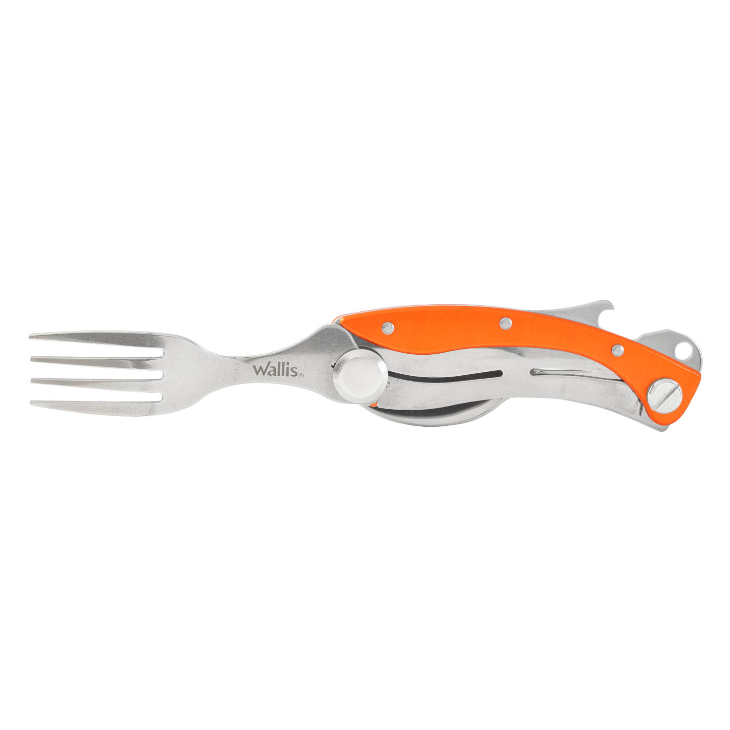 CUBIERTO CON 3 USOS NO DESPRENDIBLE CON FUNDA, MANGO ALUMINIO NARANJA - Imagen 2