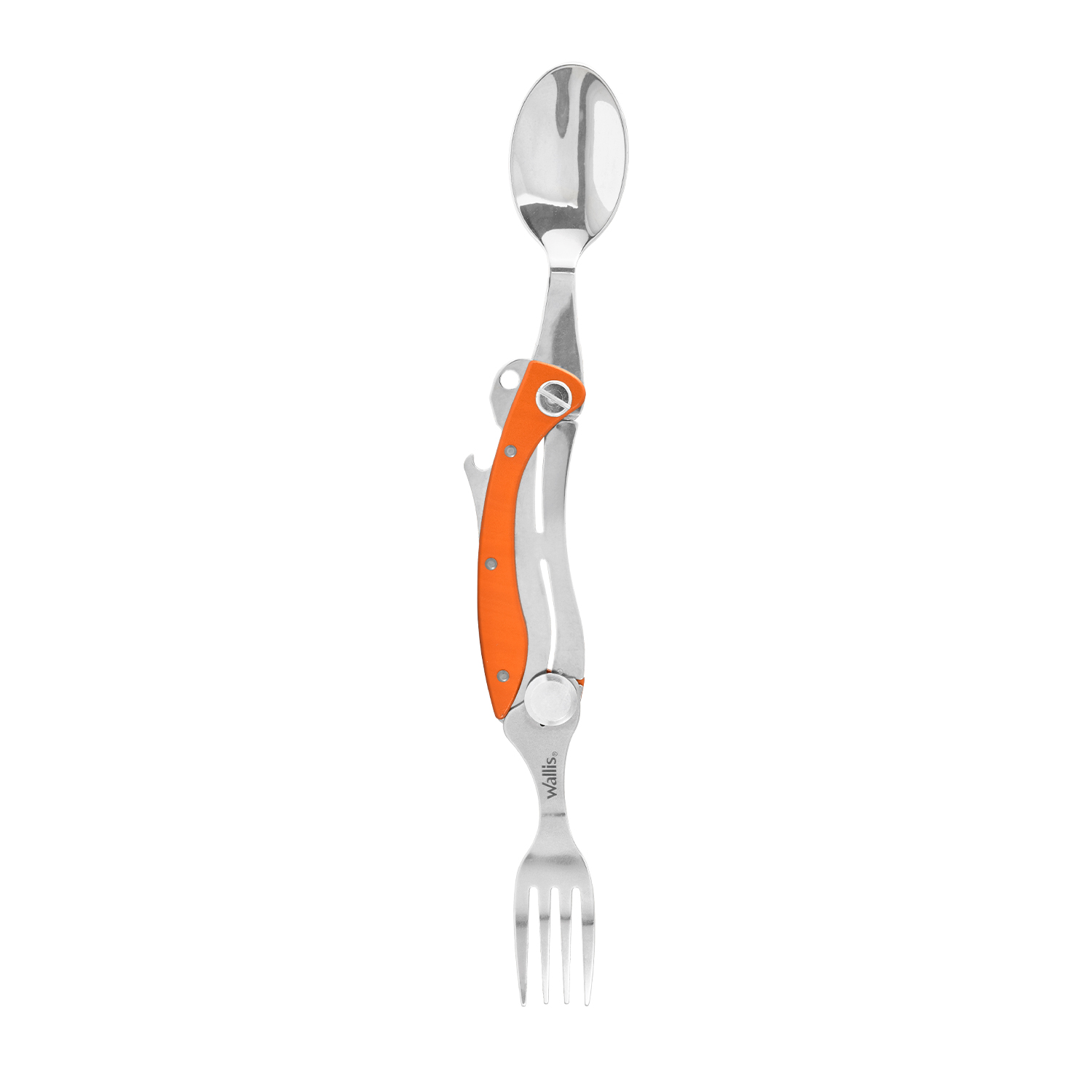 CUBIERTO CON 3 USOS NO DESPRENDIBLE CON FUNDA, MANGO ALUMINIO NARANJA