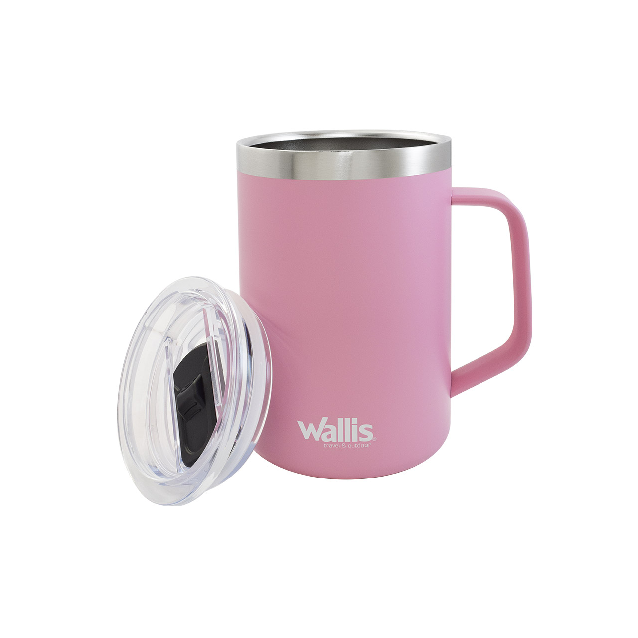 TAZA TÉRMICA CON PROTECTOR DESLIZANTE, 420 ML, ROSA MATE - Imagen 3