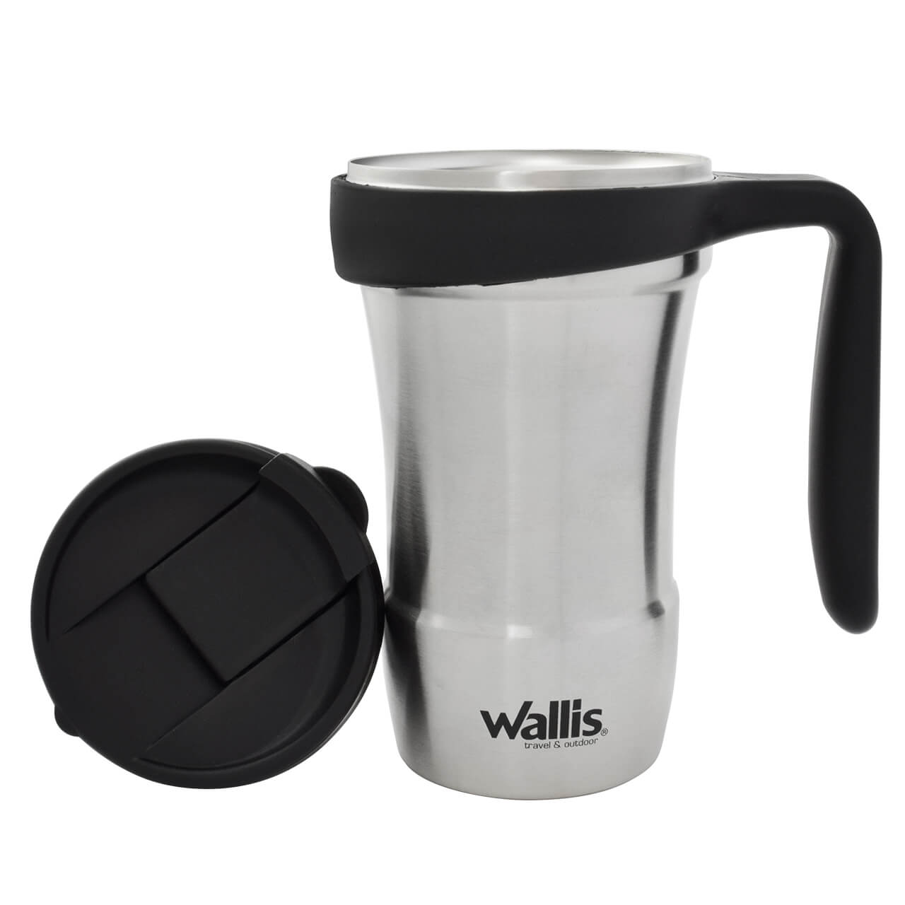 TAZA TÉRMICA ANTIDERRAMES, 350 ML METÁLICO COLOR NEGRO - Imagen 3