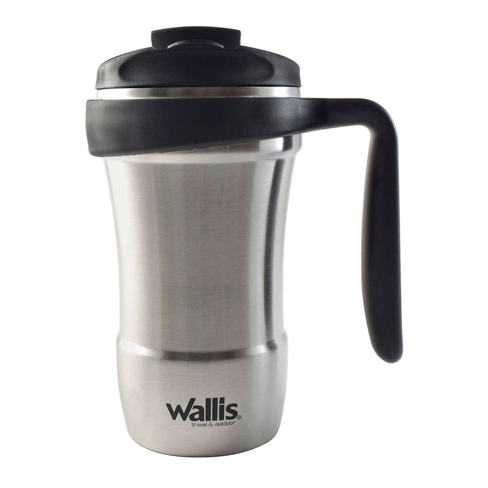 TAZA TÉRMICA ANTIDERRAMES, 350 ML METÁLICO COLOR NEGRO